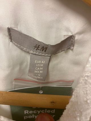H&M cream white tweed bouclé dress - size 14 - new with tags