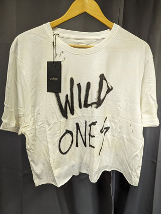 Other Wild Ones Graffiti - Cropped Thrasher T-Shirt - White XL