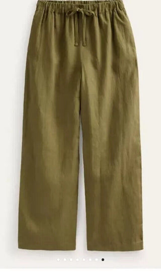 BODEN Relaxed Pull-on Linen Trousers SIZE UK10