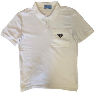 Prada White Polo Shirt - W/ Top Pocket - Medium