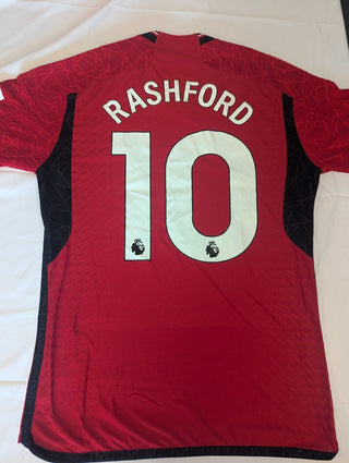 Manchester United 23/24 Authentic Home Long Sleeve Top Rashford 10 Medium