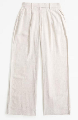 Curve Love A&F Harper Tailored Linen-Blend Pant - Size 34 Regular