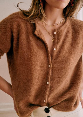 la maille sezane gilet gaspard camel cardigan XS