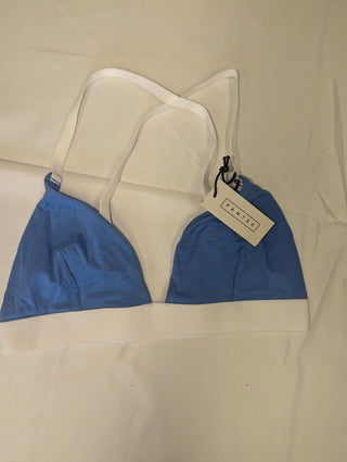 Pantee Bikini Top White & Blue Medium