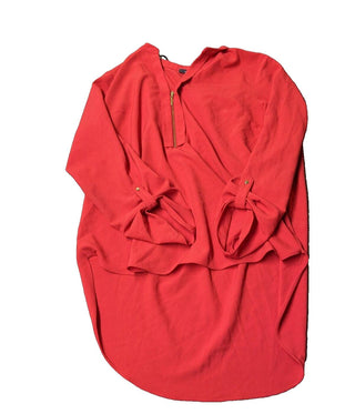 Primark Half Zip Tunic Top Red Size UK 18