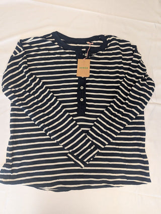 boden stripe black & white top long sleeve UK14