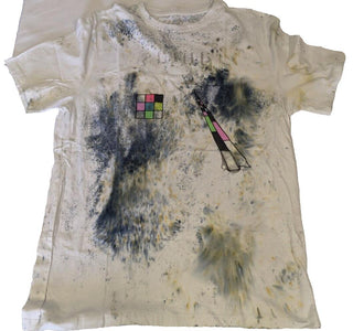 Custom Paint Splatter T Shirt White Size Large