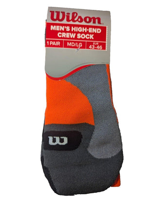 Wilsons Mens High End Crew Sock Orange/Grey 43-46