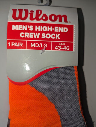 Wilsons Mens High End Crew Sock Orange/Grey 43-46