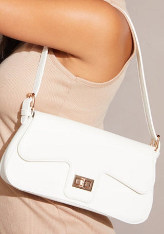 Pretty Little Thing White Envelope Shoulder Bag - One Size