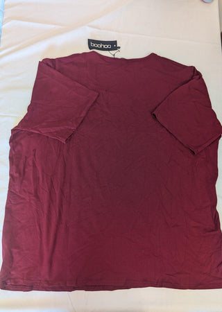 Boohoo Womans Plus Recycled Oversized T shirt Berry Size 22 UK