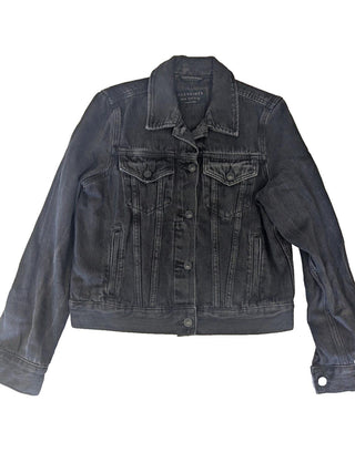 All Saints Black Denim Jacket UK 12