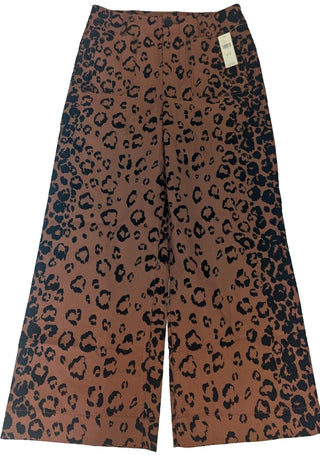 Anthropologie Dark Brown Leopard Trousers Size 30w