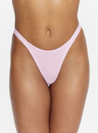 Boux Avenue Amiee ribbed high leg thong - Light Pink Size 8