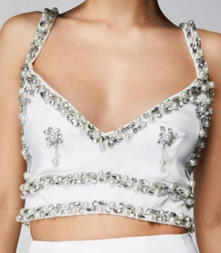 Nastygal Premium Embellished Bralette - Ivory - UK6