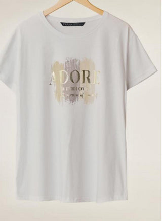 EVANS Adore Short Sleeve Tee White - Size 22-24