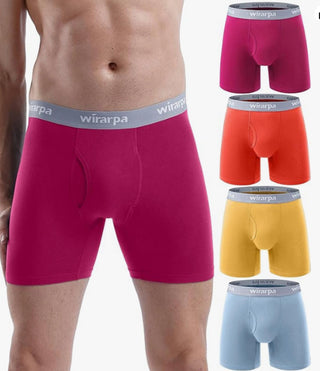 Wiarpa Men's Underwear Trunks Cotton - 4 Pack Size Medium