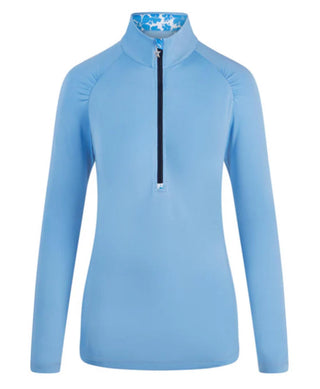 Ladies Golf Sportswear 1/4 Zip Celeste by Swing Out Sister Golf - Medium