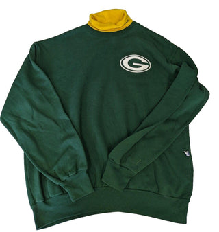 Vintage Green Bay Packers Turtleneck Sweatshirt Green Size Large