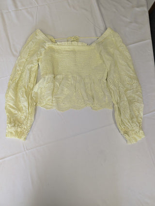 american eagle bright yellow crop top small