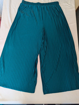 Monki Large bright green wide leg trousers