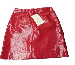 Alexachung Red Faux Leather Skirt Size 10