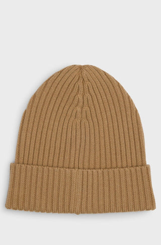 Boss Virgin Wool Beanie Brown