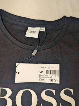 Hugo Boss Boys Black Long Sleeve Top 16 Years