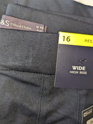 M&S Collection 16 Regular Wide High Rise Dark Navy