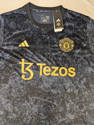 manchester united stone roses pre-match jersey large