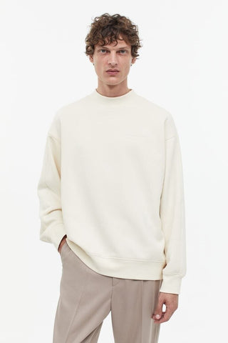 H&M Oversized Fit Cotton sweatshirt - Light Beige XS