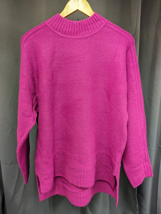 Threadbare Ladies Brick Multi-Stripped Roll Neck Jumper - Pink uk 14