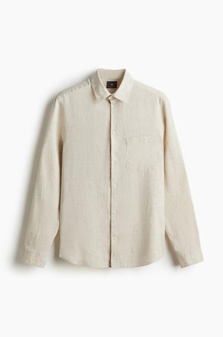 H&M Regular Fit Linen shirt - ECRU L