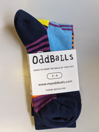 OddBalls Patterned  Socks - Navy  Block - 3-6