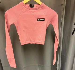 Ellesse  Pink Long-Sleeve Crop T-Shirt Size 6