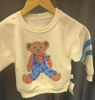 teddy bear cream top and jeans kids 12months