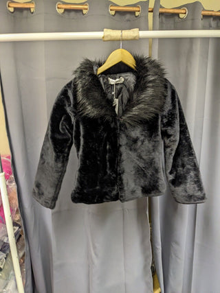 Black Faux Fur Jacket Size L