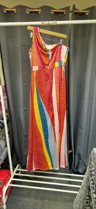 Unbranded - Multicoloured Dress with Leg Slit - L