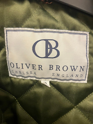 Oliver Brown  CHECKED WOOL RICH BLEND TWEED COAT SIZE Small