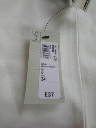 River Island Western Prairie Dress - White UK 8