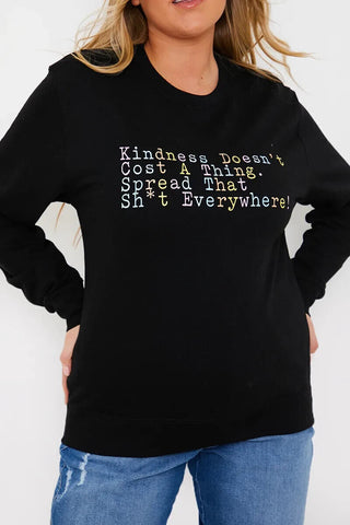 In the Style Ash Slogan Sweatshirt - Black uk 26-28