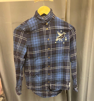 Ladies Brushed Cotton Blue Checked Shirt. Size 6. Harry Potter Themed. Ravenclaw