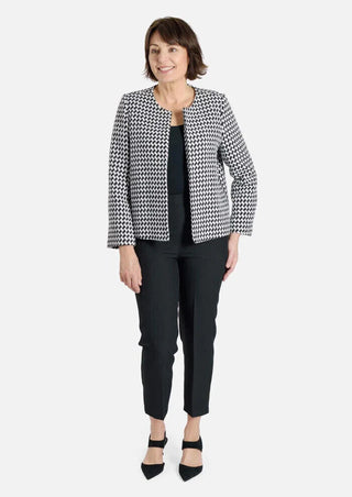 Tamsy Houndstooth Tweed Jacket - Black & White XXL