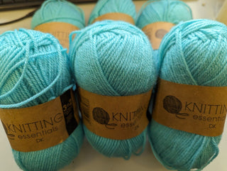 Knitting Essentials Acrylic DK Yarn, 6X50g - Blue (4mm)