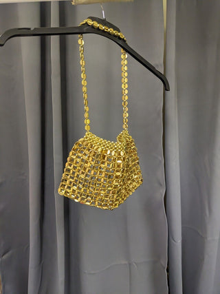 Hollow Evening Shoulder Bag Gold