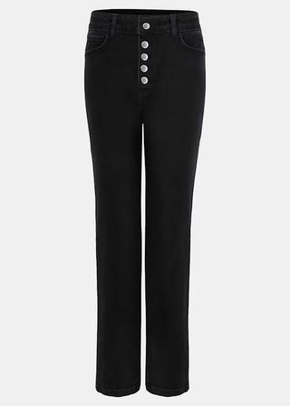 Phase Eight Karlie Button Through Straight Leg Jeans - Black - 16