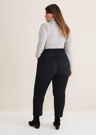 Phase Eight Karlie Button Through Straight Leg Jeans - Black - 16