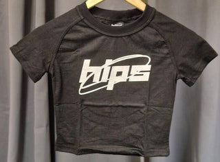 HIPS - Black T-Shirt - Women crop top. S