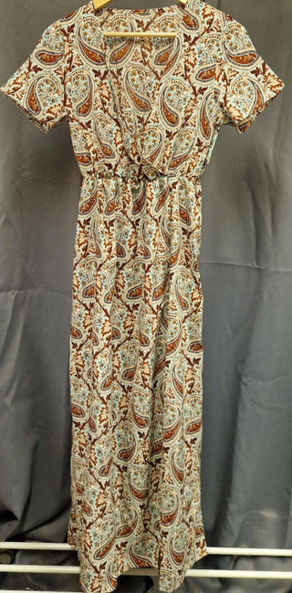 Unbranded Womens Dress - Dark Brown Paisley Design - M