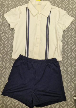 Shein - Kids Outfit - White Button Shirt & Shorts - 2-3Yrs